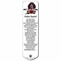 Blue Roan Cocker Spaniel with Rose Bookmark, Book mark, Printed full colour
