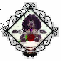 Blue Roan Cocker Spaniel with Rose Wrought Iron Wall Art Candle Holder