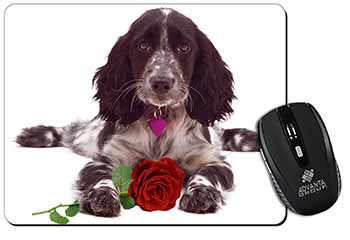 Blue Roan Cocker Spaniel with Rose Computer Mouse Mat
