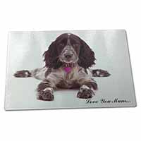 Large Glass Cutting Chopping Board Roan Cocker Spaniel 