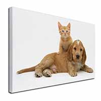 Cocker Spaniel and Kitten Love Canvas X-Large 30"x20" Wall Art Print