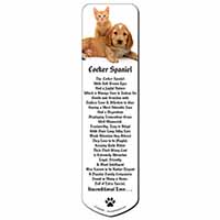 Cocker Spaniel and Kitten Love Bookmark, Book mark, Printed full colour