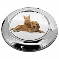 Cocker Spaniel and Kitten Love Make-Up Round Compact Mirror