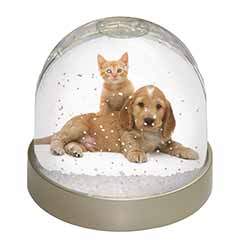 Cocker Spaniel and Kitten Love Snow Globe Photo Waterball