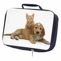 Cocker Spaniel and Kitten Love Navy Insulated School Lunch Box/Picnic Bag
