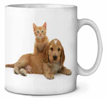 Cocker Spaniel and Kitten Love Ceramic 10oz Coffee Mug/Tea Cup