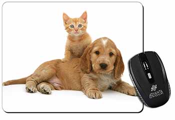 Cocker Spaniel and Kitten Love Computer Mouse Mat