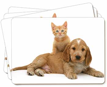 Cocker Spaniel and Kitten Love Picture Placemats in Gift Box