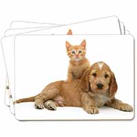 Cocker Spaniel and Kitten Love Picture Placemats in Gift Box