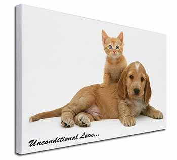 Cocker Spaniel and Kitten Love Canvas X-Large 30"x20" Wall Art Print