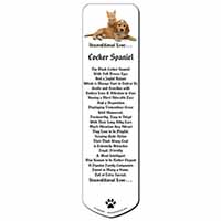 Cocker Spaniel and Kitten Love Bookmark, Book mark, Printed full colour