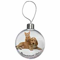 Cocker Spaniel and Kitten Love Christmas Bauble