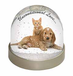 Cocker Spaniel and Kitten Love Snow Globe Photo Waterball