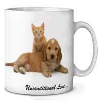 Cocker Spaniel and Kitten Love Ceramic 10oz Coffee Mug/Tea Cup