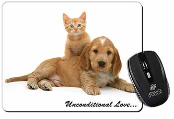 Cocker Spaniel and Kitten Love Computer Mouse Mat