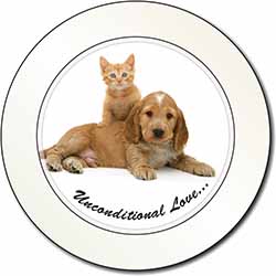 Cocker Spaniel and Kitten Love Car or Van Permit Holder/Tax Disc Holder