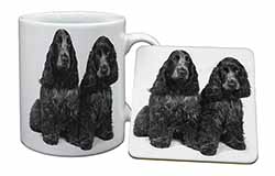 Blue Roan Cocker Spaniel Dogs Mug and Coaster Set