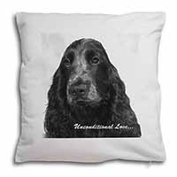 Cocker Spaniel Love Soft White Velvet Feel Scatter Cushion
