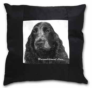 Cocker Spaniel Love Black Satin Feel Scatter Cushion