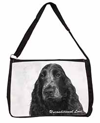 Cocker Spaniel Love Large Black Laptop Shoulder Bag School/College