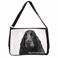 Cocker Spaniel Love Large Black Laptop Shoulder Bag School/College