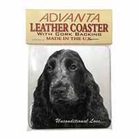 Cocker Spaniel Love Single Leather Photo Coaster