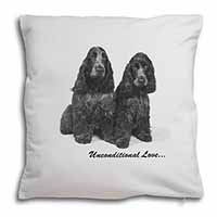 Cocker Spaniel Dogs-With Love Soft White Velvet Feel Scatter Cushion