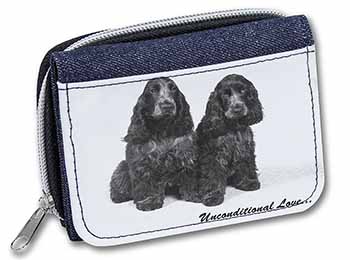 Cocker Spaniel Dogs-With Love Unisex Denim Purse Wallet