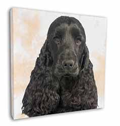 Black Cocker Spaniel Dog Square Canvas 12"x12" Wall Art Picture Print