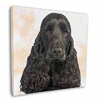 Black Cocker Spaniel Dog Square Canvas 12"x12" Wall Art Picture Print