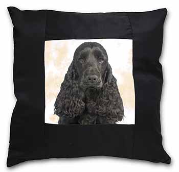 Black Cocker Spaniel Dog Black Satin Feel Scatter Cushion