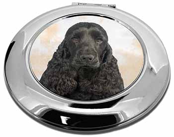 Black Cocker Spaniel Dog Make-Up Round Compact Mirror