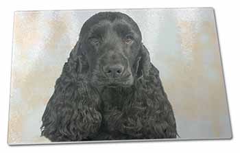 Large Glass Cutting Chopping Board Black Cocker Spaniel Dog