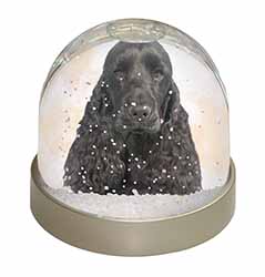 Black Cocker Spaniel Dog Snow Globe Photo Waterball