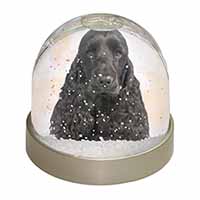 Black Cocker Spaniel Dog Snow Globe Photo Waterball