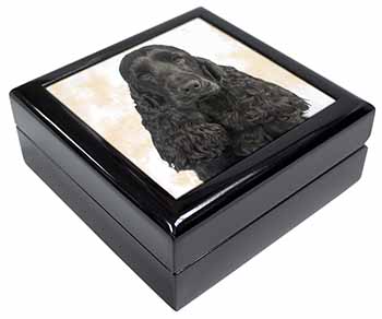 Black Cocker Spaniel Dog Keepsake/Jewellery Box