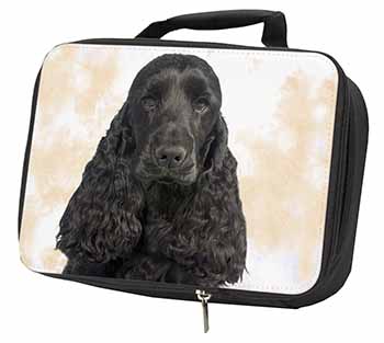 Black Cocker Spaniel Dog Black Insulated School Lunch Box/Picnic Bag