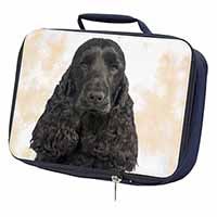 Black Cocker Spaniel Dog Navy Insulated School Lunch Box/Picnic Bag