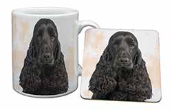 Black Cocker Spaniel Dog Mug and Coaster Set