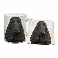 Black Cocker Spaniel Dog Mug and Coaster Set