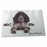 Large Glass Cutting Chopping Board Blue Roan Cocker Spaniel 