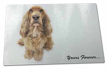 Large Glass Cutting Chopping Board Cocker Spaniel Dog 