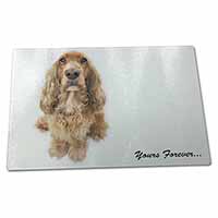 Large Glass Cutting Chopping Board Cocker Spaniel Dog 