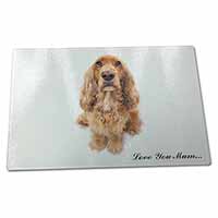 Large Glass Cutting Chopping Board Cocker Spaniel Dog 