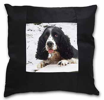 Blue Roan (Black+White) Cocker Spaniel Black Satin Feel Scatter Cushion