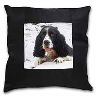 Blue Roan (Black+White) Cocker Spaniel Black Satin Feel Scatter Cushion