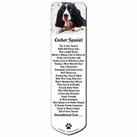 Blue Roan (Black+White) Cocker Spaniel Bookmark, Book mark, Printed full colour