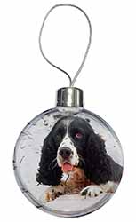 Blue Roan (Black+White) Cocker Spaniel Christmas Bauble