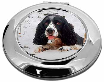 Blue Roan (Black+White) Cocker Spaniel Make-Up Round Compact Mirror