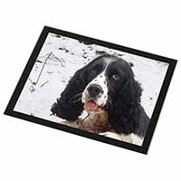 Blue Roan (Black+White) Cocker Spaniel Black Rim High Quality Glass Placemat